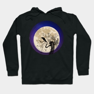 The old Crow and the Moon Hoodie